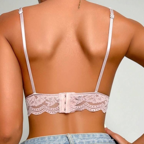 Floral Lace Scallop Trim Bralette Lingerie - Picture 4 of 4